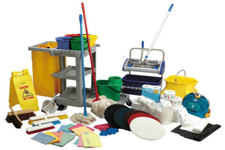 Professional cleaning supplies and tools